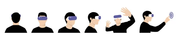Metaverse Virtual Reality Konzepte Verschiedene Blickwinkel — Stockvektor
