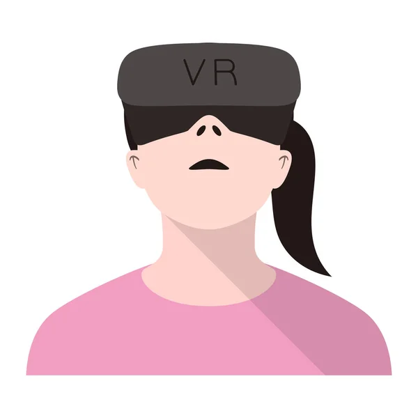 Bellezas Con Gafas Realidad Virtual Vista Frontal Jugando Ilustración Vectorial — Archivo Imágenes Vectoriales