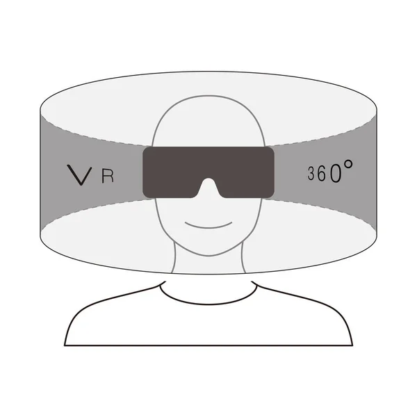 Metaverse Virtual Reality Concepts Inglés Vista 360 Grados Concepto Tecnología — Archivo Imágenes Vectoriales