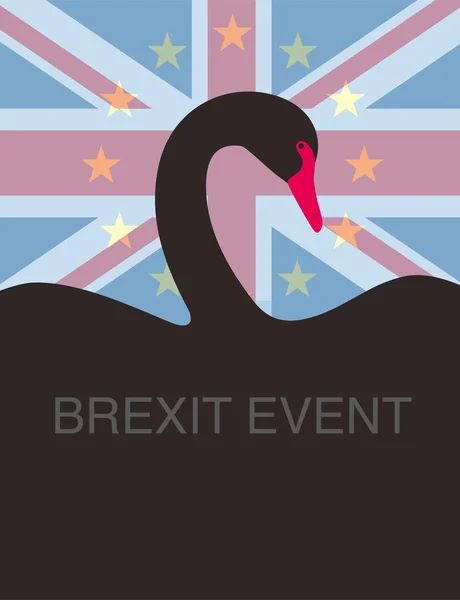 Brexit Zwarte Zwaan Gebeurtenis Poster Vectorillustratie — Stockvector