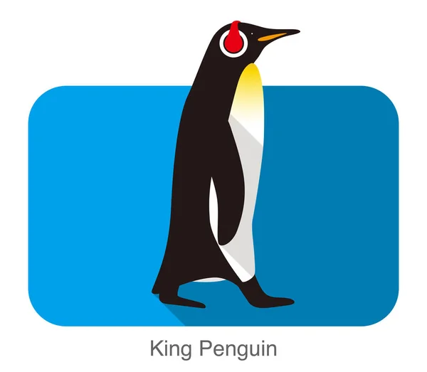 Königspinguin Wandern Pinguin Seed Serie Vektor Illustration — Stockvektor