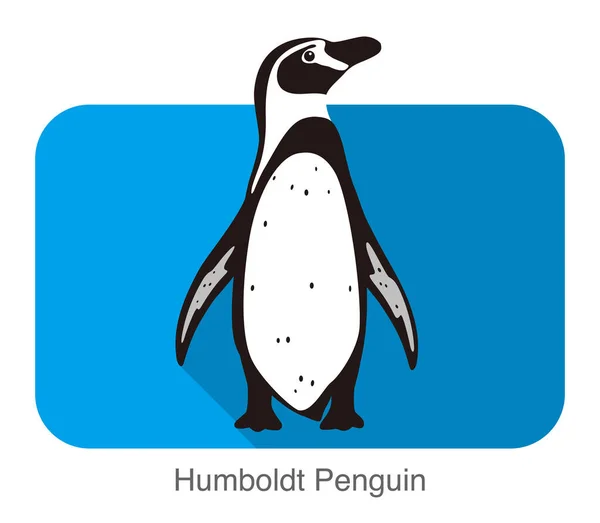 Ilustração Vetor Humboldt Pinguim Liso Ícone —  Vetores de Stock
