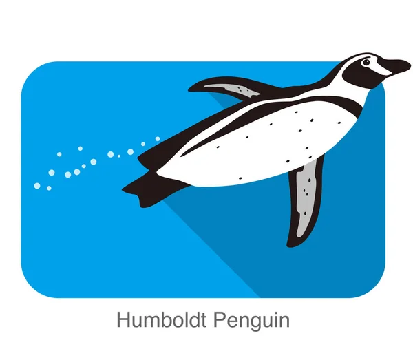 Humboldt Penguin Penguin Série Ilustração Vetor Sementes — Vetor de Stock