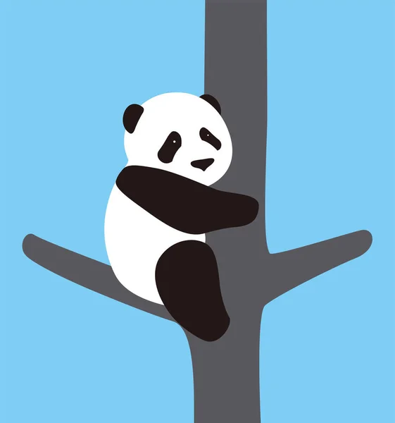 Słodkie Panda Baby Wspinaczka Drzewa Wektor — Wektor stockowy