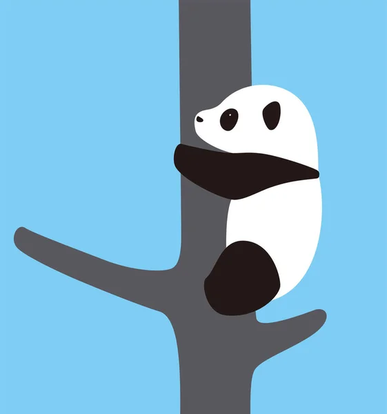 Słodkie Panda Baby Wspinaczka Drzewa Wektor — Wektor stockowy