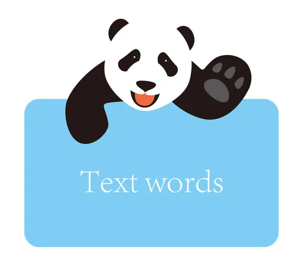 Panda Dostać Billboard Tablica Ilustracji Wektorowych — Wektor stockowy