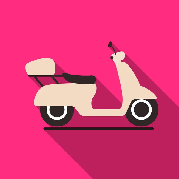 Симпатичные Мотоцикл Плоский Значок Дизайн Векторные Иллюстрации — стоковый вектор
