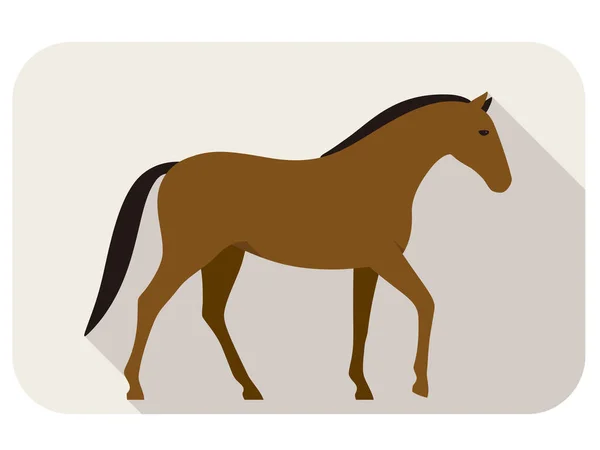 动物马系列扁平图标 步行矢量图解 — 图库矢量图片