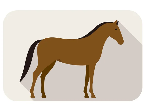 Animal Horse Series Flat Icon Standing Vector — Stock Vector