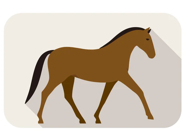 Zvíře Koně Série Plochá Ikona Chůze Vektorové Ilustrace — Stockový vektor