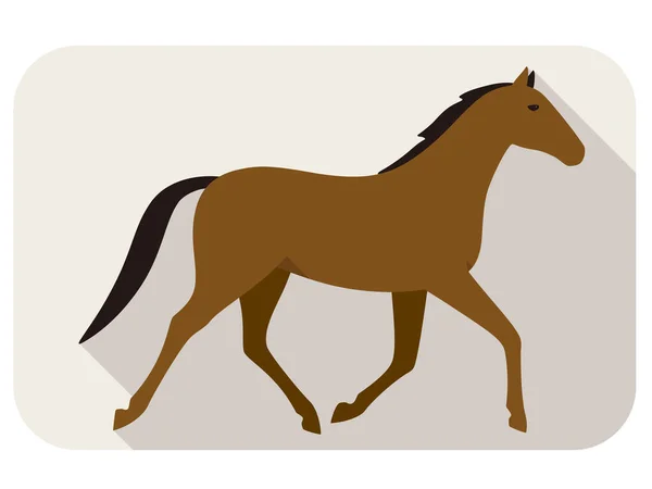 Cavalo Animal Série Plana Ícone Correndo Vetor — Vetor de Stock