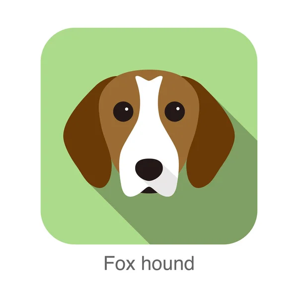 Fox Hound Terrier Dog Face Portrait Vektorillustration — Stockvektor
