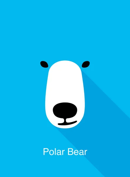 Cara Desenho Animado Urso Polar Ícone Rosto Animal Plano Ilustração —  Vetores de Stock