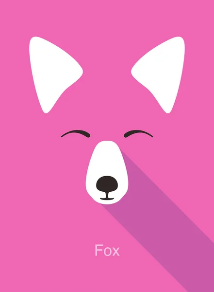 Fronte Del Fumetto Red Fox Icona Piana Design Illustrazione Vettoriale — Vettoriale Stock