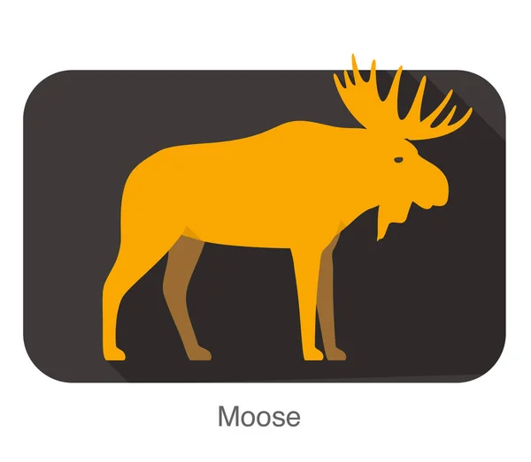 Moose Walk Flat Design Vector Illustration - Stok Vektor