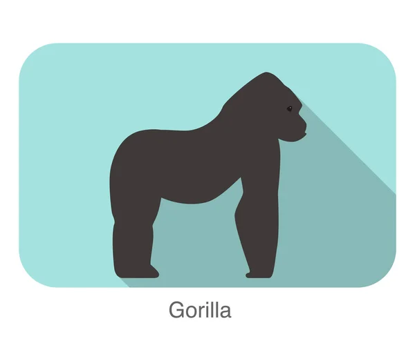 Stark Gorilla Stå Och Titta Vektorillustration — Stock vektor