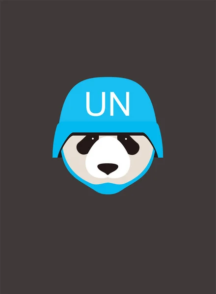 Panda Viselt Katona Sisak Mint Ensz Békefenntartó Hűvös Stílus Portréja — Stock Vector