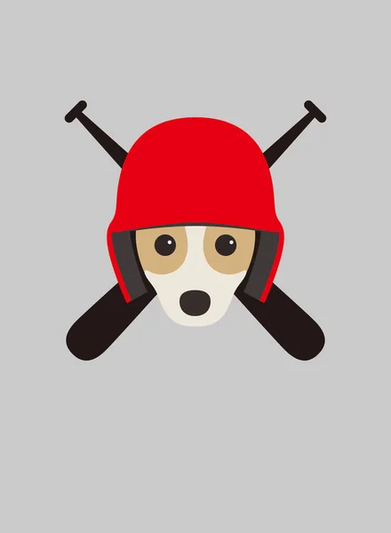 Porträt Des Hundes Baseball Helm Coolen Style — Stockvektor