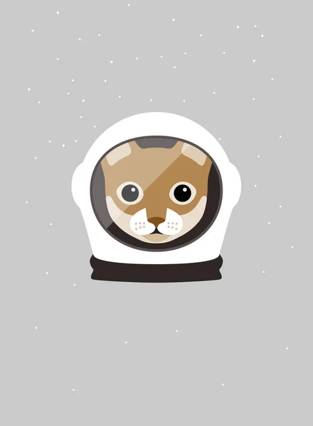 Ritratto Gatto Indossa Cappuccio Spaziale Come Astronauta Stile Fresco Cosplay — Vettoriale Stock