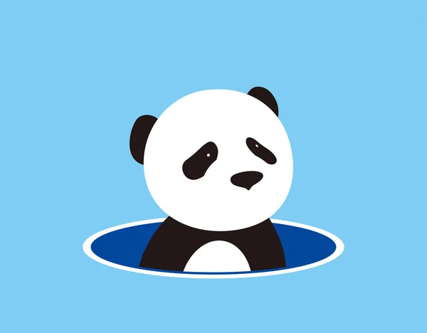 Słodkie Panda Dziecko Stojąc Wyjść Dziury — Wektor stockowy