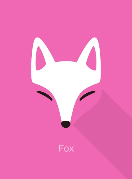 Conception Icône Plate Face Fox Illustration Vectorielle — Image vectorielle