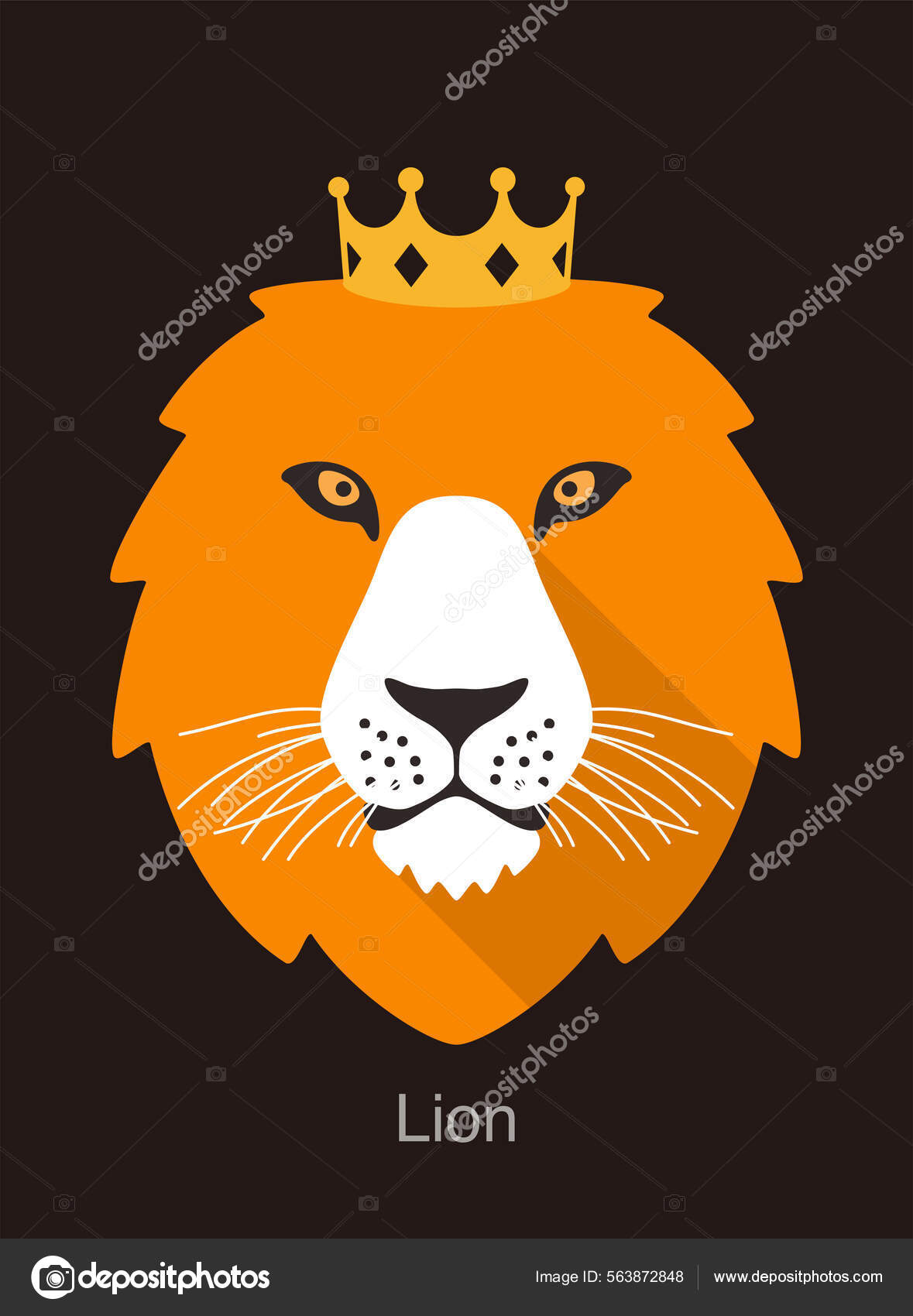 狮子卡通脸头戴王冠像个国王矢量图解图库矢量图©hakule 563872848, image size:1179x1700
