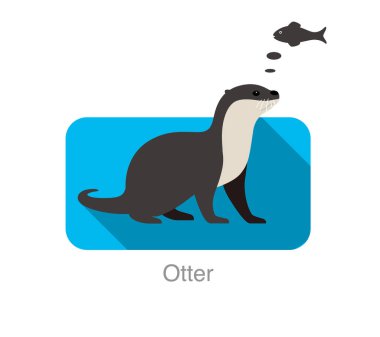 Su samuru balık yemek ister, vektör çizimi.