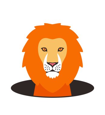 Tatlı aslan delikte, izliyor, vektör çizimi