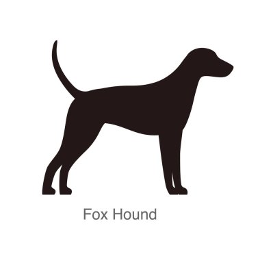 Fox Hound spaniel köpeği delikte, izliyor, vektör çizimi