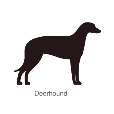 Deerhound köpek delikte, izliyor, vektör illüstrasyon