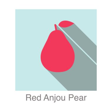 Kırmızı Anjou armut düz meyve simgesi, vektör illüstrasyonu