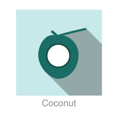 Hindistan cevizi içeceği düz simge seri vektör çizimi