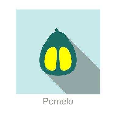 Pomelo meyve düz simgesi, vektör illüstrasyonu