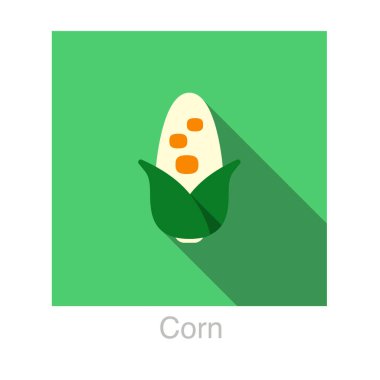 Mısır yiyeceği yassı ikon vektör çizimi