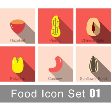 Farklı Fındıklar Renkli Arkaplanda Ayrı Ayarlandı