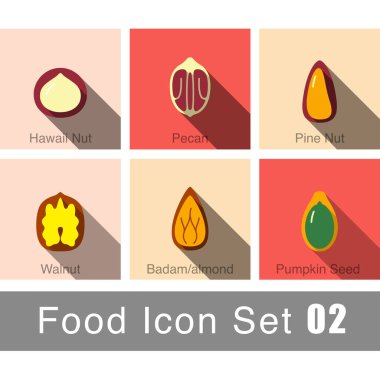 Farklı Fındıklar Renkli Arkaplanda Ayrı Ayarlandı