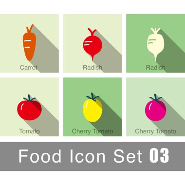 Sebze yemek düz Icon set tasarımı vektör çizim