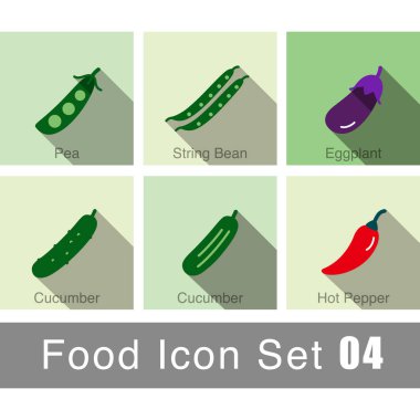 Sebze yemek düz Icon set tasarımı vektör çizim