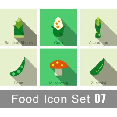 Sebze yemek düz Icon set tasarımı vektör çizim