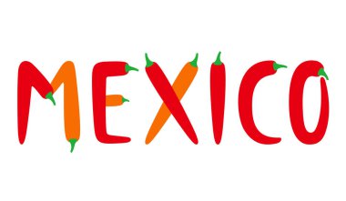 Chili biber alfabesi, vektör illüstrasyonu