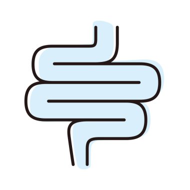 İnsan bağırsağı düz simgesi, vektör illüstrasyonu