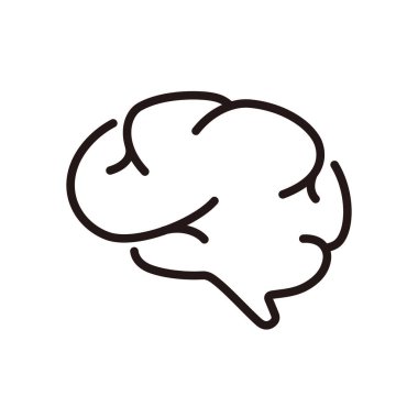 İnsan organı beyin düz simgesi, vektör illüstrasyonu