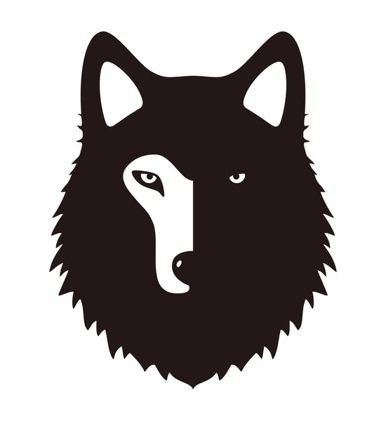 Wolf Ansikte Platt Ikon Design Vektorillustration — Stock vektor