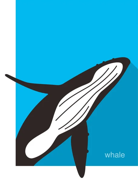 Knölvalar Hoppa Havet Animaliska Flat Ikonen — Stock vektor