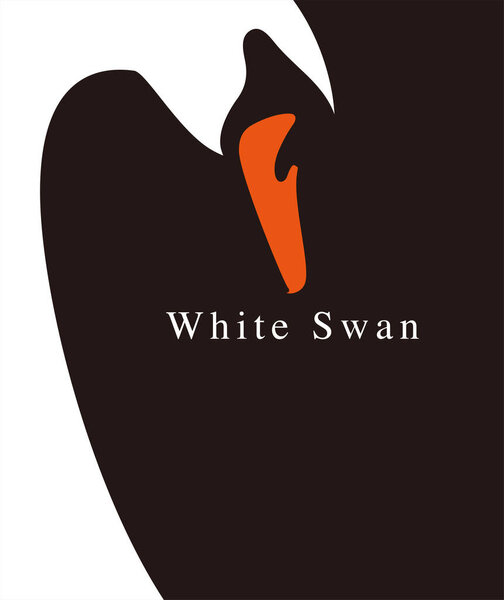 White swan covering, vector illustration