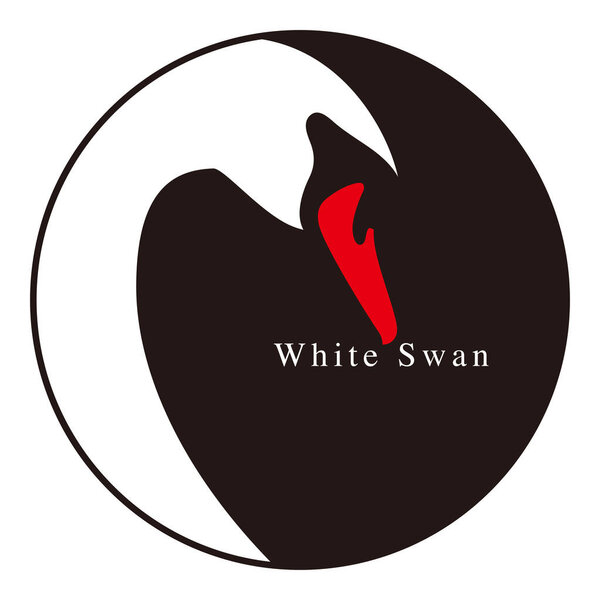 White swan covering, vector illustration