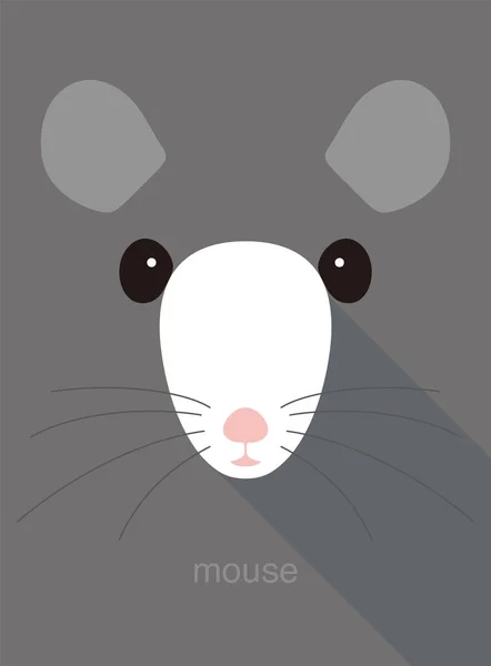 Bonito Icono Cara Del Ratón Vector Ilustración — Vector de stock