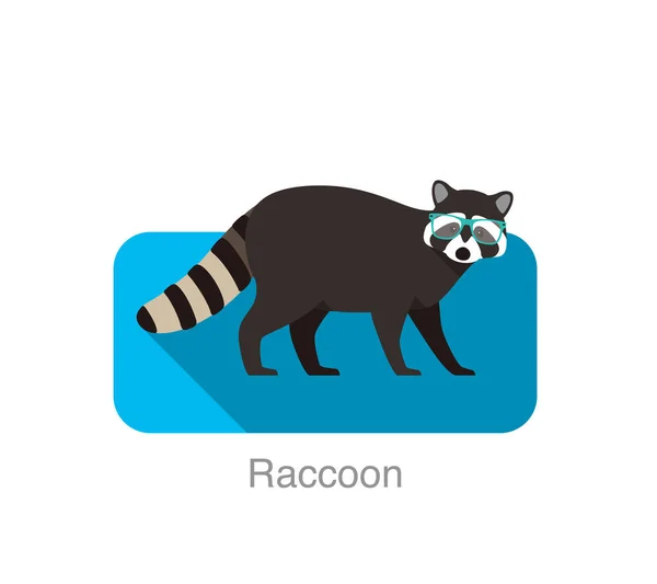 Raccoon Purtând Ochelari Mergând — Vector de stoc