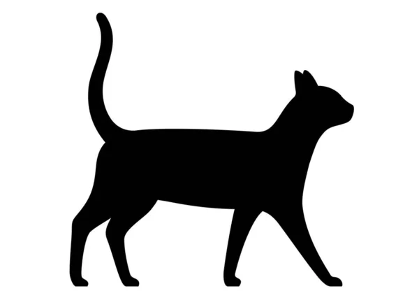 Kot Gospodarstwo Zwierzę Czarny Ikona Wektor Ilustracja — Wektor stockowy