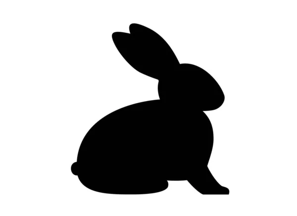 Conejo Animal Granja Icono Negro Vector Ilustración — Vector de stock